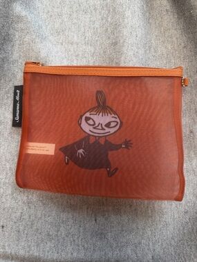 New moomin official mesh pouch bag orange from Japan